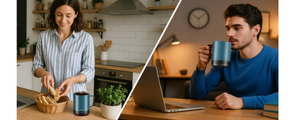 Magnetic Charging Rechargeable Self Heating Coffee Mug, Fast Heating & High Temperature 14Oz APP-Controlled Smart Coffee Cup Warmer, 120 Mins -Hot Up to 149℉ Smart Mug Warmer, Gifts for Women and Men