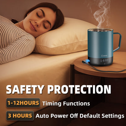 Magnetic Charging Rechargeable Self Heating Coffee Mug, Fast Heating & High Temperature 14Oz APP-Controlled Smart Coffee Cup Warmer, 120 Mins -Hot Up to 149℉ Smart Mug Warmer, Gifts for Women and Men