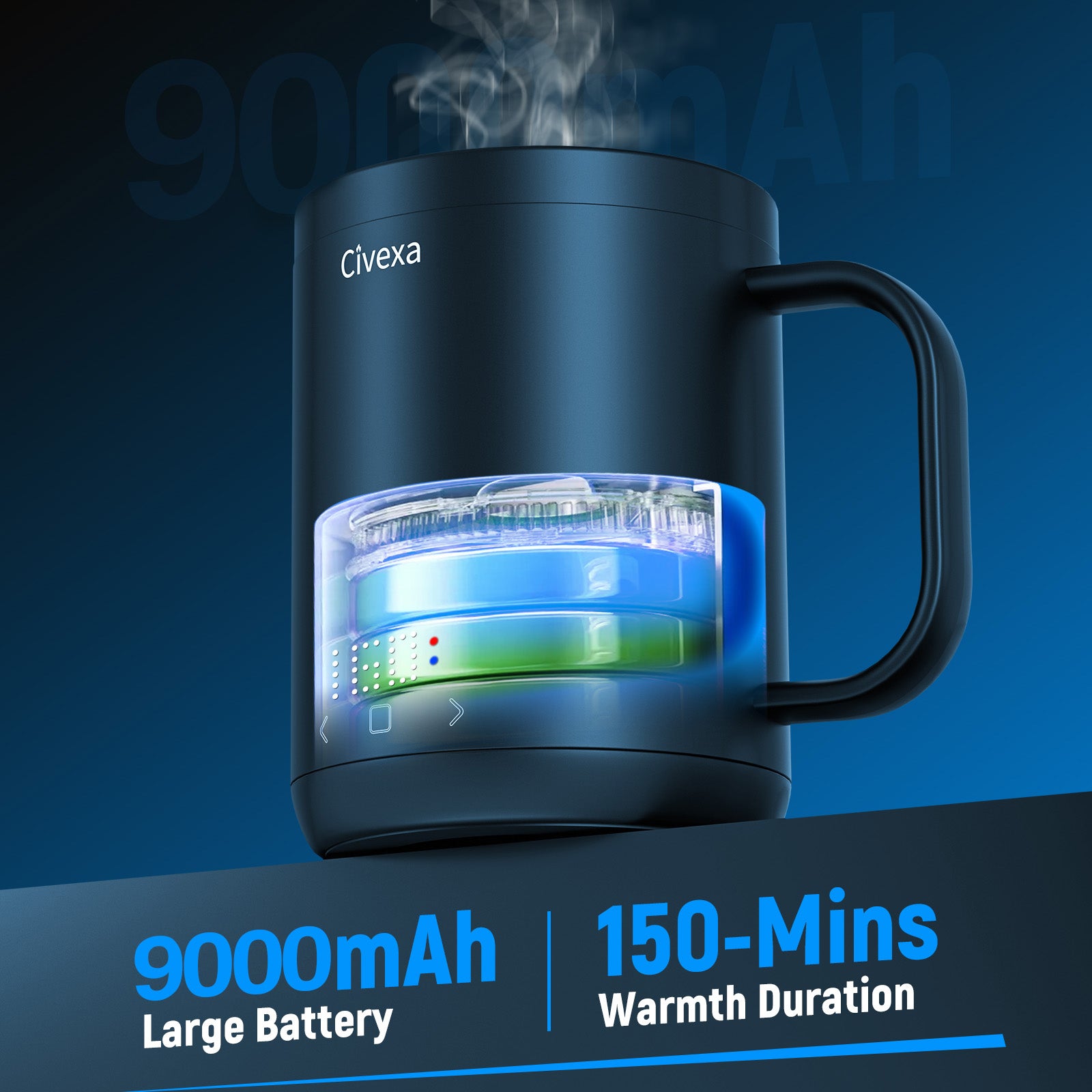 Civexa Rechargeable Self Heating Coffee Mug, Fast Heating & High Tempe –  我的商店
